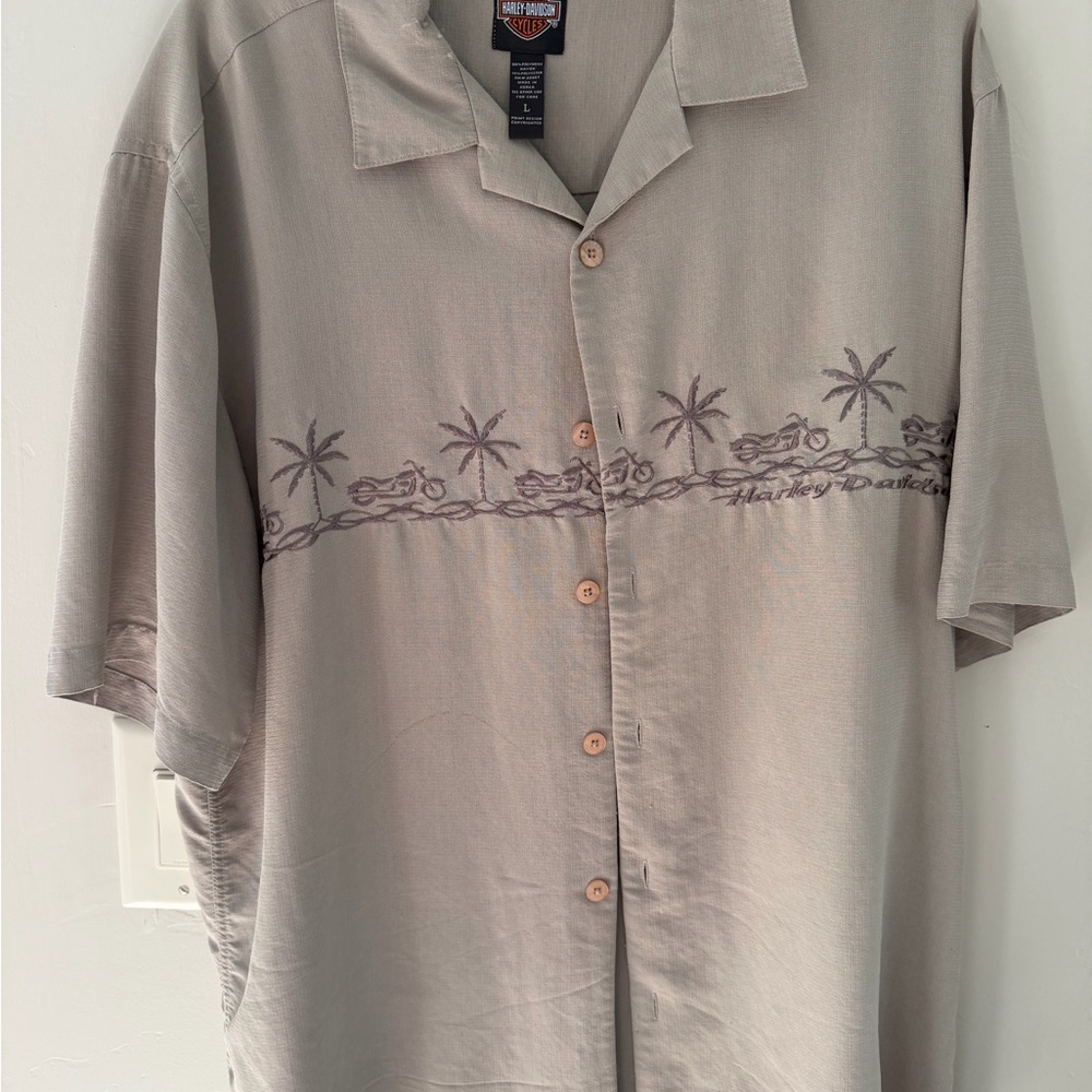 Harley-Davidson Tan Casual Button Down Shirt
